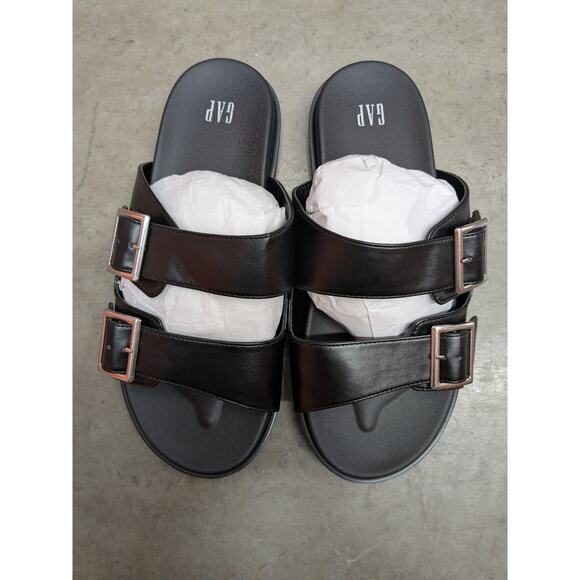 Gap Men - Vegan Leather Double-Strap Sandals/ 9 / black /NWOT main image 5